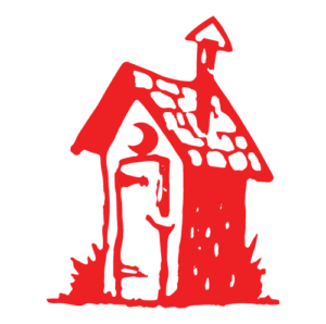 Outhouse Portable Restrooms logo, Red, Outhouse